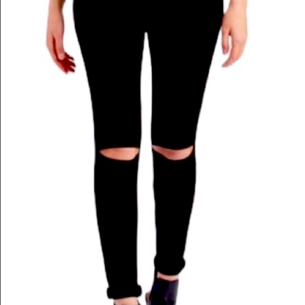 NWT - Black Split-Knee leggings - Size Small